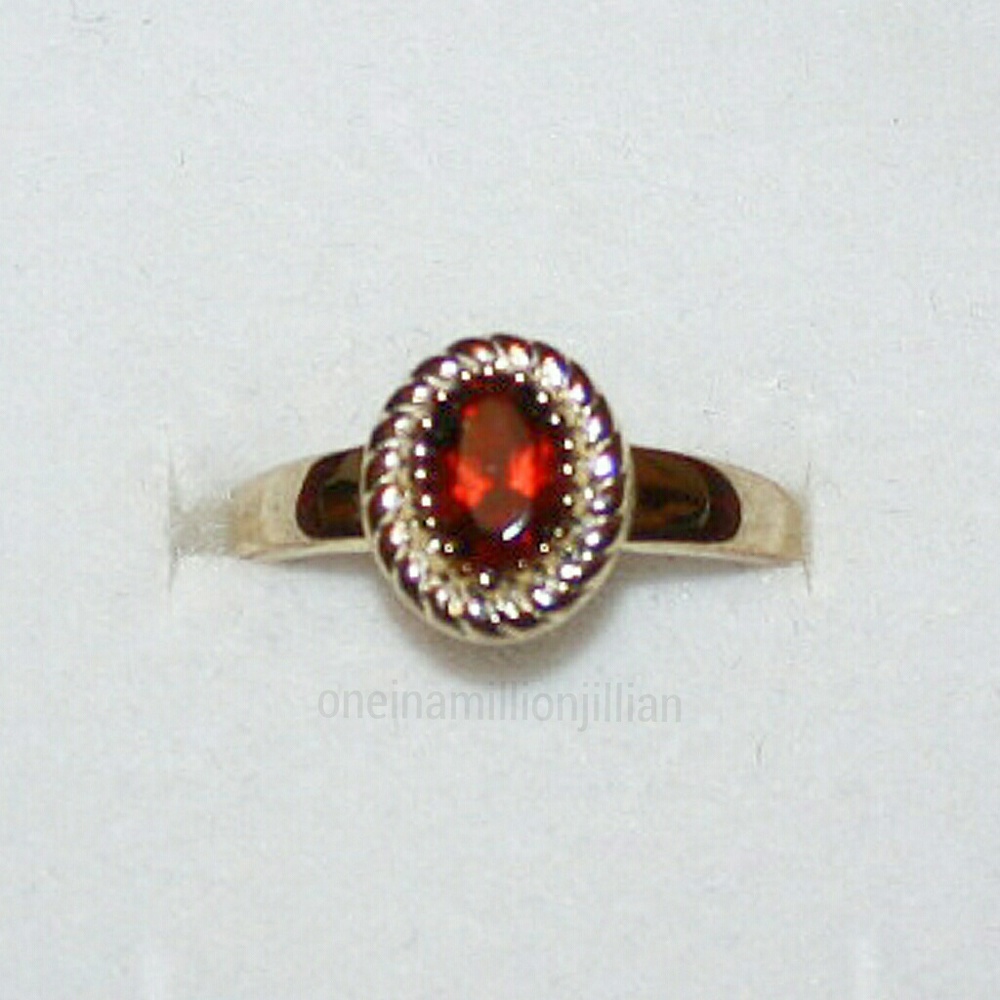 14k Gold Sterling JewelOnFire 1CT Garnet Ring - Picture 2 of 8